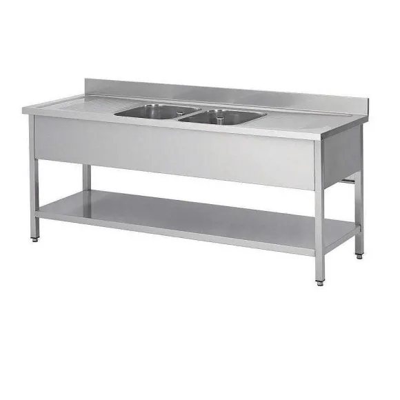Cheap RETIF Plonge Inox Murale 2 Bacs Et 2 Gouttoirs