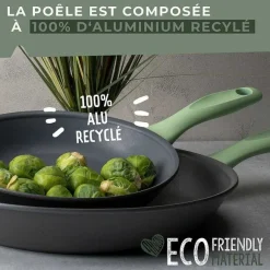 Discount RETIF Po Le Frire En Aluminium Recycl Et Couvercle En Verre De 28Cm Fackelmann
