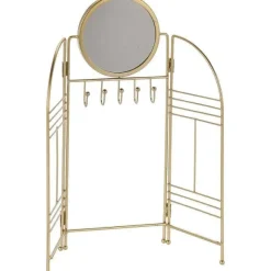 Online RETIF Porte Bijoux Tryptique Or Avec Miroir L33 X P0,4 X H31,4Cm