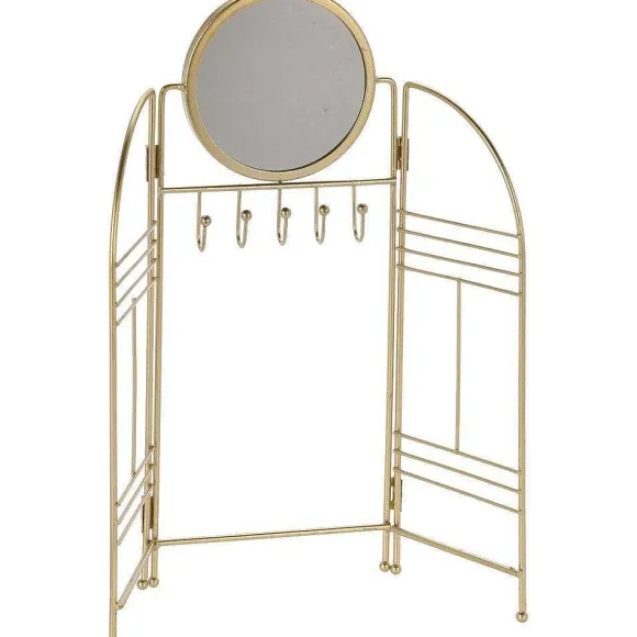 Online RETIF Porte Bijoux Tryptique Or Avec Miroir L33 X P0,4 X H31,4Cm