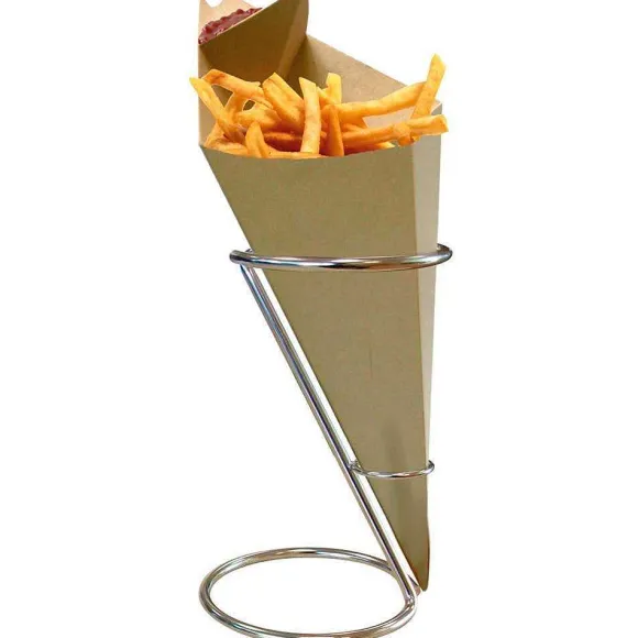 New RETIF Porte Cornet De Frites Inox 11,5X18Cm - Par 1