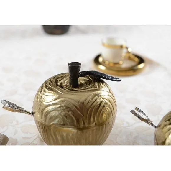 Store RETIF Pot A Sucre Forme Pomme Dore