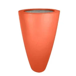 New RETIF Pot Conique Orange 3 En 1Pot De Fleurs-Mange Debout-Seau A Champagne Dessus Inox
