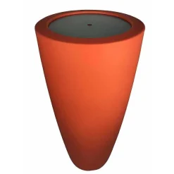 New RETIF Pot Conique Orange 3 En 1Pot De Fleurs-Mange Debout-Seau A Champagne Dessus Inox