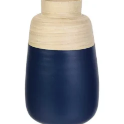 Discount RETIF Pot D Coratif En Bambou Bleu Marine 25Cm M4