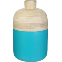 Flash Sale RETIF Pot D Coratif En Bambou Turquoise 34Cm M2