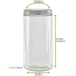 Fashion RETIF Pot En Verre Rond Avec Bouchon En Aluminium 1000Ml 30 Pi Ces