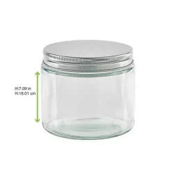 Fashion RETIF Pot En Verre Rond Avec Bouchon En Aluminium 390Ml 50 Pi Ces