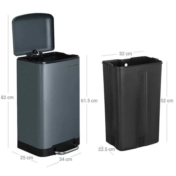Cheap RETIF Poubelle 30 Litres Avec P Dale En Acier Seau Int Rieur Et Couvercle Poign E Fe