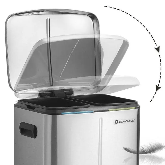 Fashion RETIF Poubelle 2 Seaux Poubelle De Cuisine 2X20 Litres Poubelle Double Seaux Int R