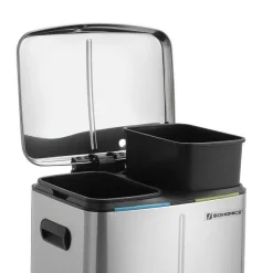 Fashion RETIF Poubelle 2 Seaux Poubelle De Cuisine 2X20 Litres Poubelle Double Seaux Int R