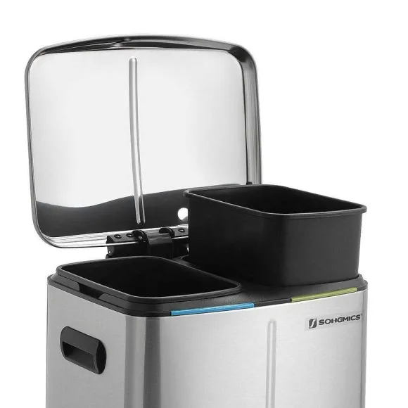 Fashion RETIF Poubelle 2 Seaux Poubelle De Cuisine 2X20 Litres Poubelle Double Seaux Int R