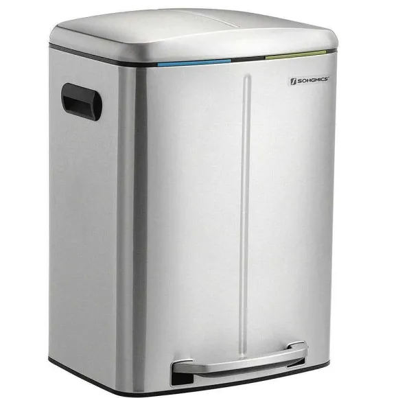 Fashion RETIF Poubelle 2 Seaux Poubelle De Cuisine 2X20 Litres Poubelle Double Seaux Int R