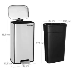 Fashion RETIF Poubelle De Cuisine P Dale En Acier Inoxydable Seau Int Rieur En Plastique V