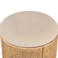 New RETIF Pouf Base En Bois Beige 35X35X44Cm