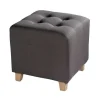 Clearance RETIF Pouf Lin Gris 35X35X35Cm