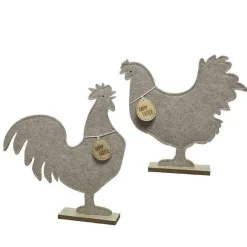 Cheap RETIF Poule / Coq En Feutrine Poser H. 40/32Cm - 2 Mod Les Possibles