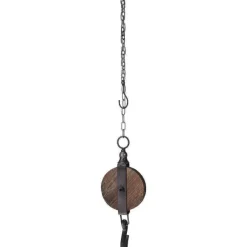 Flash Sale RETIF Poulie De Décoration Avec Roue En Bois Et Chaine En M Tal L100 Cm