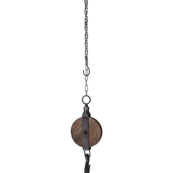 Flash Sale RETIF Poulie De Décoration Avec Roue En Bois Et Chaine En M Tal L100 Cm