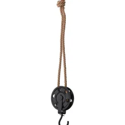 Flash Sale RETIF Poulie En M Tal Noir Avec Crochet Et Corde De Longueur 56Cm