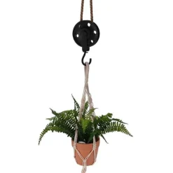 Flash Sale RETIF Poulie En M Tal Noir Avec Crochet Et Corde De Longueur 56Cm