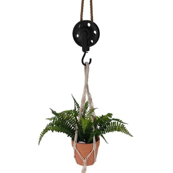 Flash Sale RETIF Poulie En M Tal Noir Avec Crochet Et Corde De Longueur 56Cm