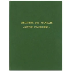 Store RETIF Registre Mandat Gestion Immobiliere 32X25 Cm 200 Pages Vert