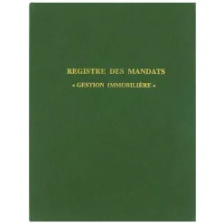 Store RETIF Registre Mandat Gestion Immobiliere 32X25 Cm 200 Pages Vert