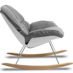 Fashion RETIF Rocking Chair Bey Coloris Gris Tissu