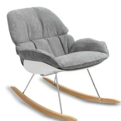 Fashion RETIF Rocking Chair Bey Coloris Gris Tissu