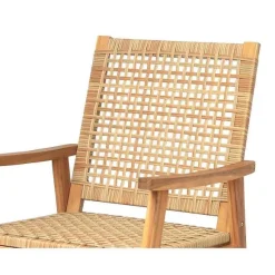 Flash Sale RETIF Rocking Chair Interieur Exterieur En Acacia Et Corde