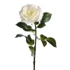 Discount RETIF Rose Maya Artificielle Blanc Neige H75Cm T Te Superbe 12Cm 4 Feuilles