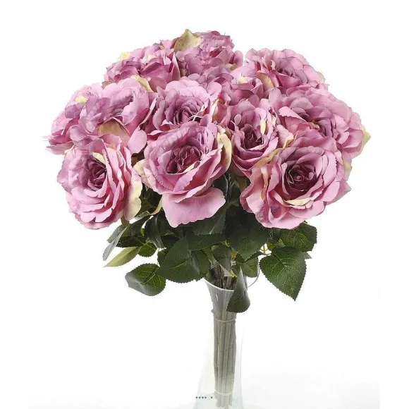 Shop RETIF Rose Maya Artificielle Violine H75Cm T Te Superbe De 12Cm 4 Feuilles
