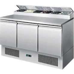 Online RETIF Saladette 3 Portes Sur Roues Avec Moteur En Dessous Et Emplacement Pour Bacs Gn