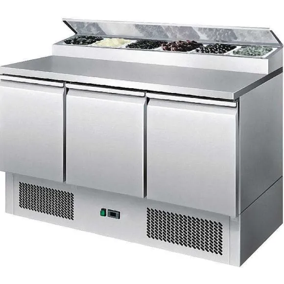 Online RETIF Saladette 3 Portes Sur Roues Avec Moteur En Dessous Et Emplacement Pour Bacs Gn