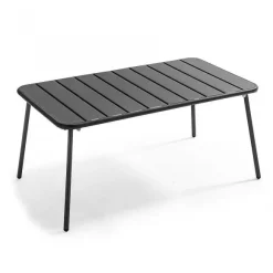 Store RETIF Salon 4 Places + 1 Table Basse Palavas Acier Anthracite 130X70X76 Cm