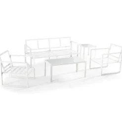 Store RETIF Salon 5 Places Deauville Gris Clair Aluminium Oviala 176 X 71 X 76 Cm