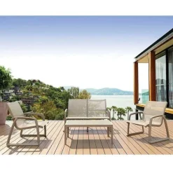 New RETIF Salon D'Ext Rieur Pacific En R Sine Et Batyline - Taupe