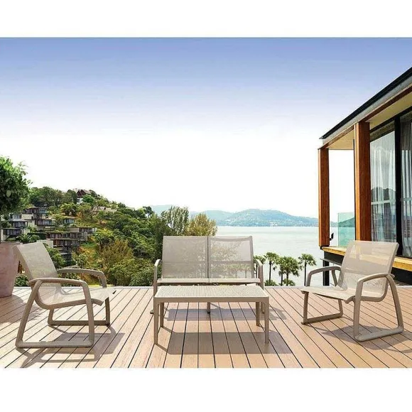 New RETIF Salon D'Ext Rieur Pacific En R Sine Et Batyline - Taupe