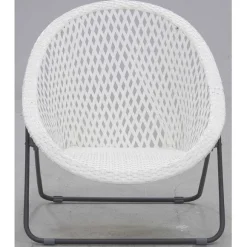 Cheap RETIF Salon En Polyr Sine Et Verre Tremp Kent Blanc