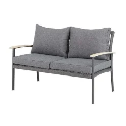 Sale RETIF Salon Jardin Genova - Rotin Design - Resine - Gris - 80 X 134 X 67