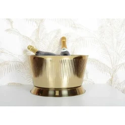 Sale RETIF Seau A Boissons Dore A Motif Cotele