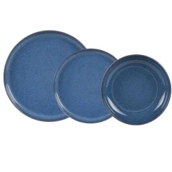 Fashion RETIF Service D'Assiettes Uno Bleu Cobalt 12 Pi Ces