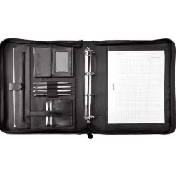 Cheap RETIF Serviette Classeur 4 Anneaux 'Arezzo' A4 Mati Re Synth Tique Noir