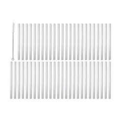 Sale RETIF Set 50 Pailles Droites En Verre Blanc Avec Goupillon 15Cm