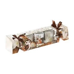 Outlet RETIF Set De 3 Bougies Parfum Es Photophore En Verre 5Xh 6Cm Marron