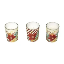 Fashion RETIF Set De 3 Bougies Parfum Es Photophore En Verre 5Xh 6Cm Multicolore