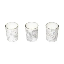 Hot RETIF Set De 3 Bougies Parfum Es Photophore En Verre 5Xh 6Cm Blanc