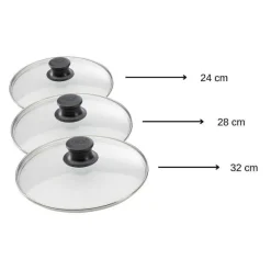 Store RETIF Set De 3 Couvercles De Cuisson En Verre 24Cm 28Cm Et 32Cm Elo