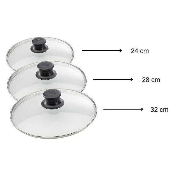 Store RETIF Set De 3 Couvercles De Cuisson En Verre 24Cm 28Cm Et 32Cm Elo